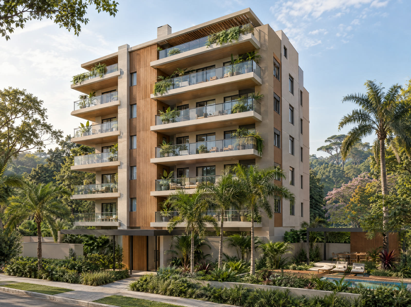 Edifício residencial com jardim